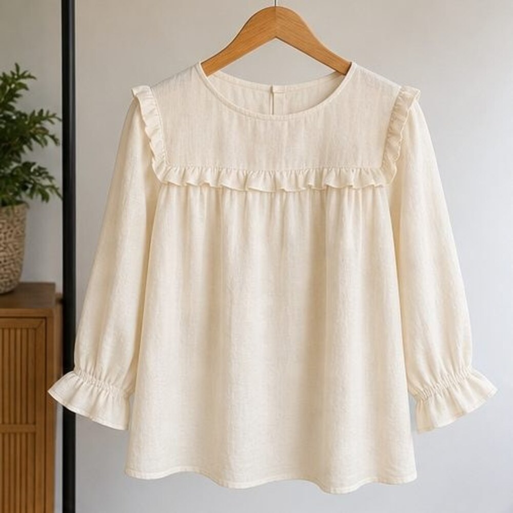 Cream Wrap Blouse